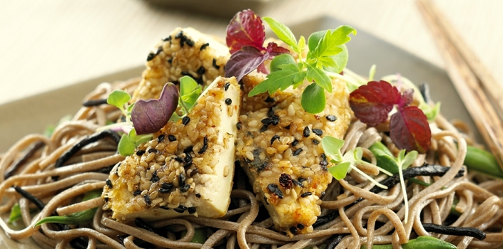 Black Sesame Tofu and Noodles
