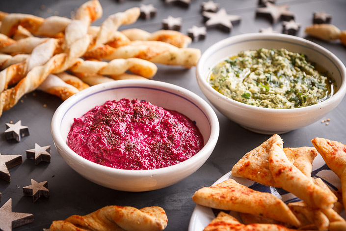 Christmas Nibbles - Breadsticks and Dips