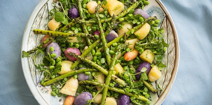 ​Potato, Asparagus and Broad Beans with Salsa Verde