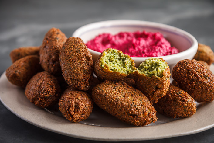 Herb Falafel with Beetroot Houmous