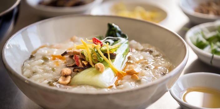 Vegan Congee with Mung Beans and Peanuts